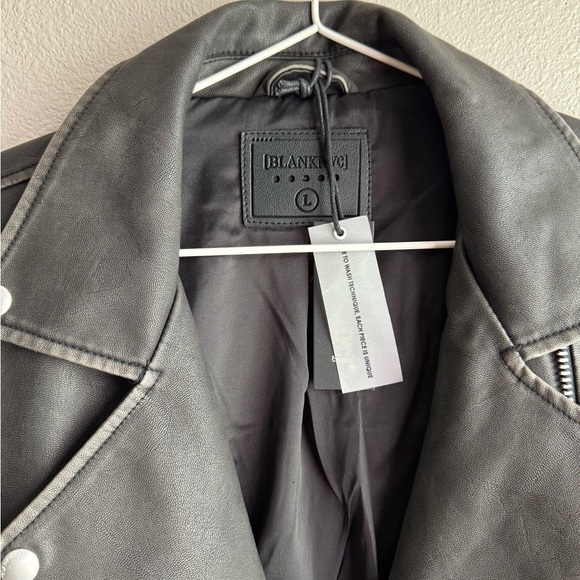 BLANK NYC Vegan Leather Moto Jacket with Belt - Picture 14 of 15